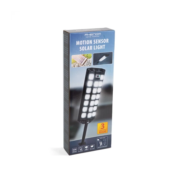 Szolár fali reflektor 520SMD LED 3000lm 20W 4500mAh IP65 (55291B)