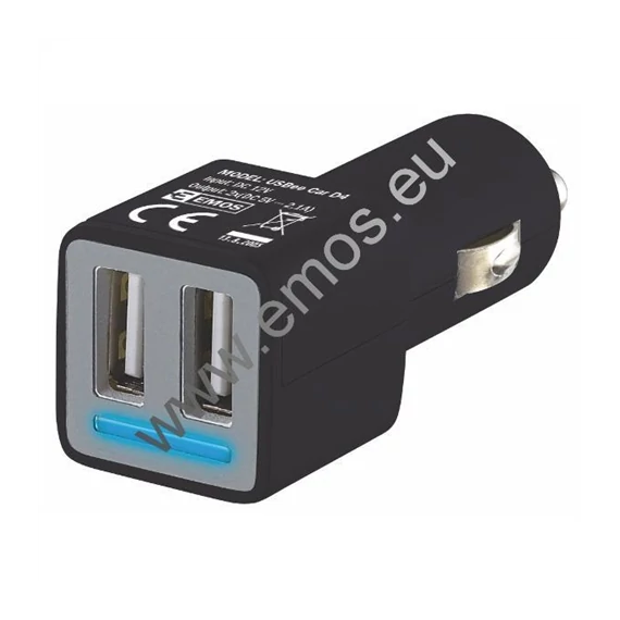 Usb töltő autóba max 2,1A (V0222) 