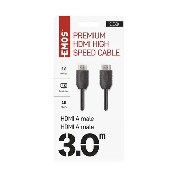 HDMI kábel 2.0 A-A dugó 3m (S10300)