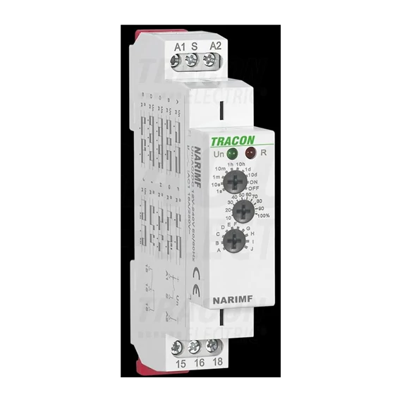 Időrelé multifunkciós AC/DC 12-240V, 0,1s-10d, 16A/AC1, 250VAC/24VDC