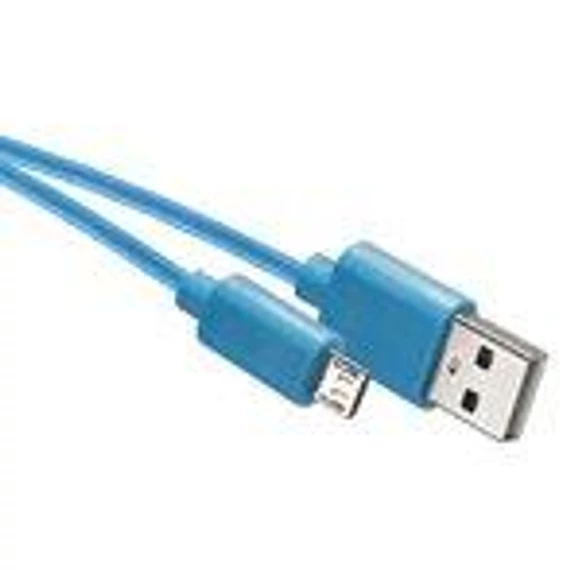 USB töltőkábel 2.0 A/M -Micro B/M 1m kék/fehér/rózs.