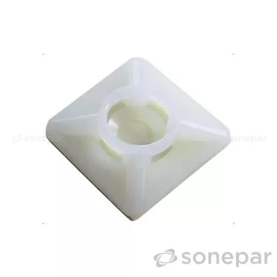 Kábelkötegelő talp, 28X28 mm, fehér, négyirányú, öntapadó hátú, TRADEFORCE 0004490003 