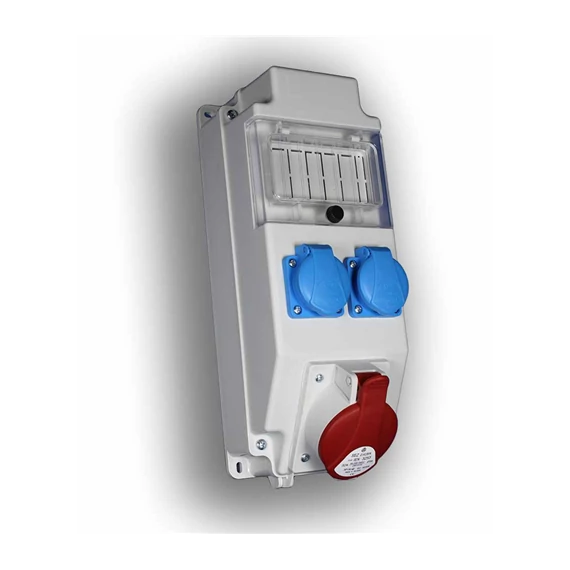 Ipari kombi 2x230V+1x5P32A+ablak (6 mod.) (EG4-3Ü)