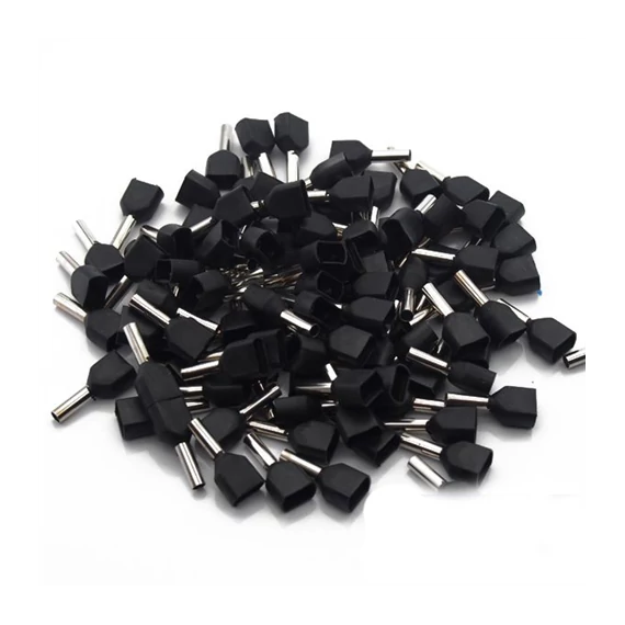 Szigetelt ikerérvéghüvely 2x1,5mm2 fekete (E13IR)