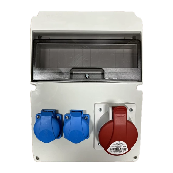Ipari kombi 2x230V+1x5p32A+ablak (11mod.) (EG4-11Ü)
