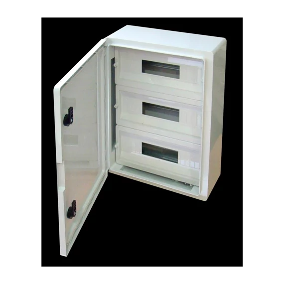 Műanyag elosztószekrény maszkos 3x17 mod, IP65, IK10, 1000V AC/DC (TME504018M)