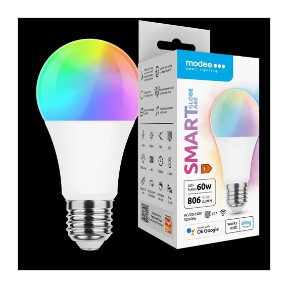 Modee LED Smart gömb RGB E27 9,4W 806lm (MSL-G9,4WE27RGB)