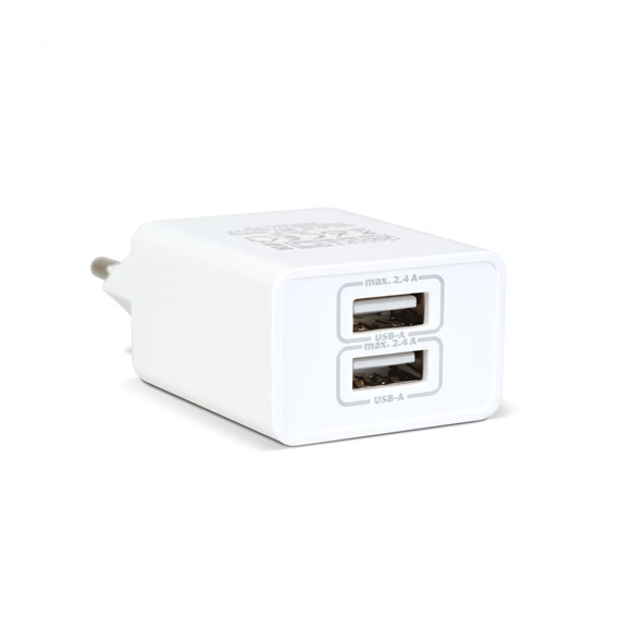 Hálózati adapter 2xUSB 5V 2,4A fehér (55039-2WH)