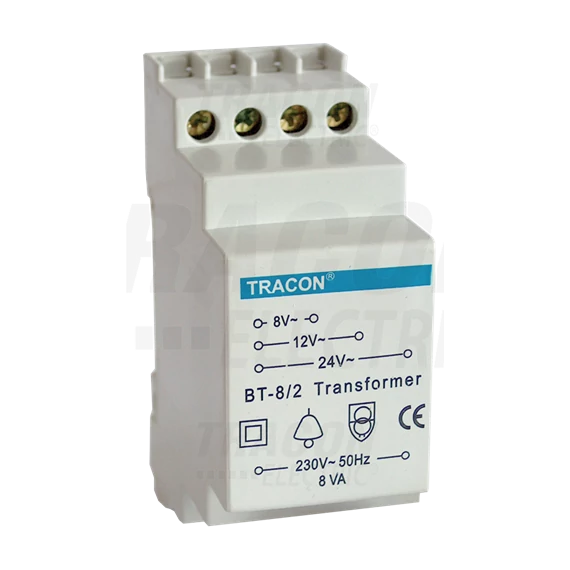 Trafó sínre Tracon 220/8-12-24V (BT-8/2)