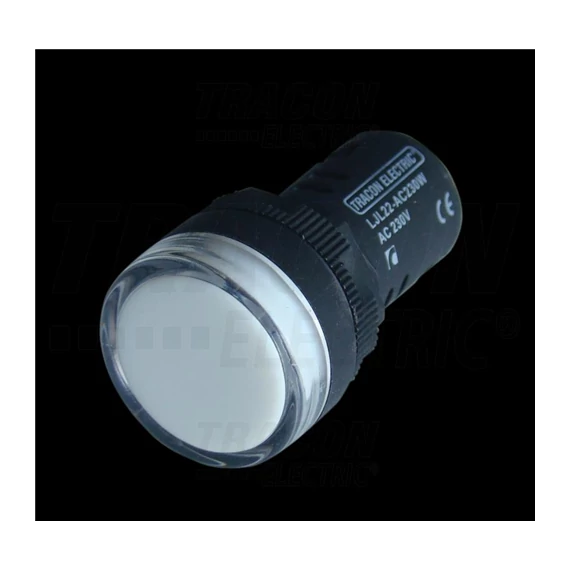 Ledes jelzőlámpa 22mm-es 24V AC/DC fehér (LJL22-WC)