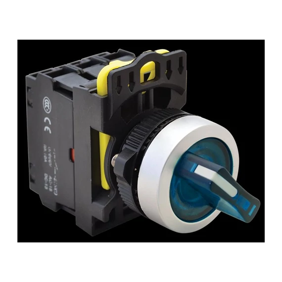 Világítókaros kapcsoló, kétállású ×NO+1×NC, 5A/230V AC-15, IP65, LED 230V AC/DC (NYK3-SL21B)