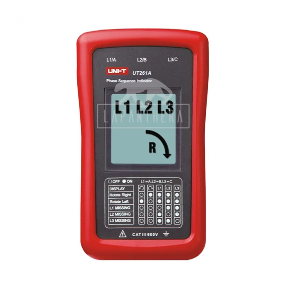 Fázis sorrend és motor forgásirány teszter ~ LCD kijelző (UNI-T UT261A)