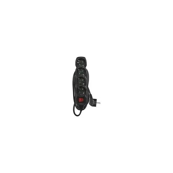 Négyes elosztó + kapcsoló 3x1,5mm2 3m fekete (PC1423R)