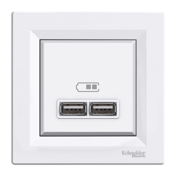 Asfora dupla USB töltő 2.1A fehér (EPH2700221) 