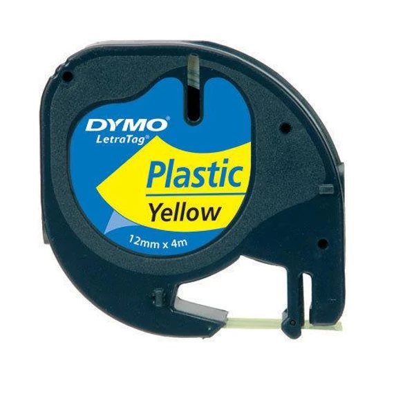 Dymo feliratozó szalag 12mmx4m sárga műanyag LetraTag (S0721570)(59423)