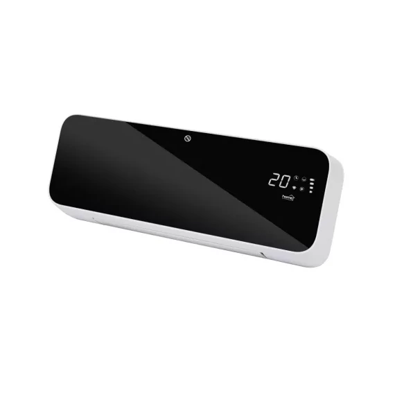 Fűtőtest fali ventilátoros smart, fekete, 2000W, heti program, STOP funkció, Wifi vezérlés, távirányító (FKFB54204WIFI)