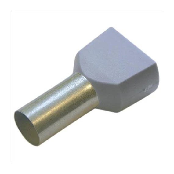 Haupa szig.érvéghüvely iker 2x0,75mm2 8mm szürke (270780)