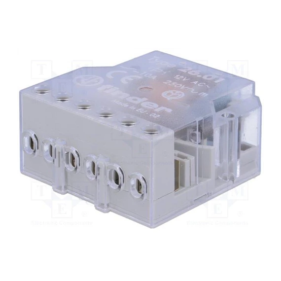 Impulzus relé Finder 12V AC 1záró 10A (26.01.8.012)