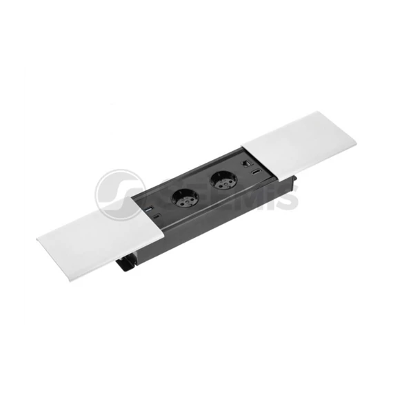Elosztó asztalba sülly. irodai elosztó 2x(2P+F), USB A+C, HDMI, RJ45, kábel 1,5 m, IP20, fehér GTV-AE-PB2SPRES-10