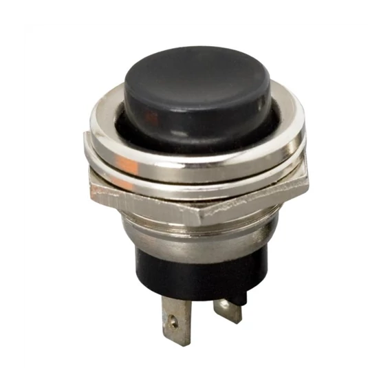Nyomógomb fekete off-on 2A 250V (09066)