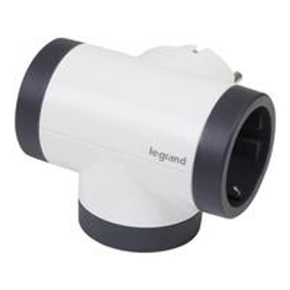 T-dugó 2-es, földelt dugvillához +USB-A + USB-C fehér Legrand (694522)