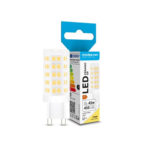 Modee LED izzó Ceramic G9 4,3W 2700K 450lm ERP (ML-G9C2700K4,3WN) 