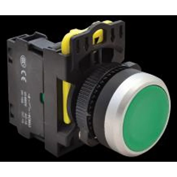 Nyomógomb egyszerű zöld 1×NC, 5A/230V AC-15, IP65 
