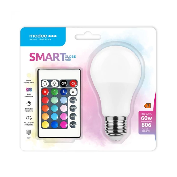 Modee LED Smart gömb RGB E27 9,4W 806lm (MSL-G9,4WE27RGB-R)