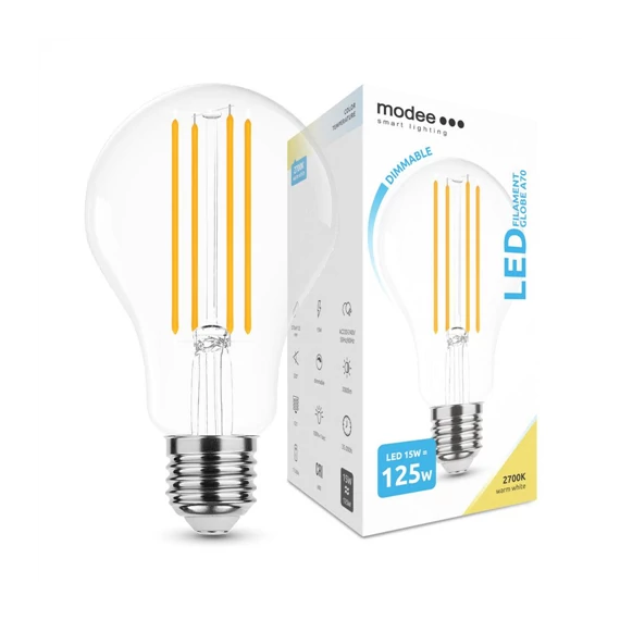 LED izzó Filament A70 15W E27 360° 2700K (2000 lumen) dimm. (ML-A70F2700K15WE27D)
