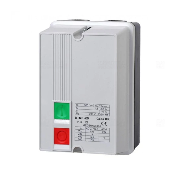 DTMn-K11 komplett tokozott motorindító 11-16,5A  4kW/400VAC-3 220-230V,IP54 (441-0112-350)