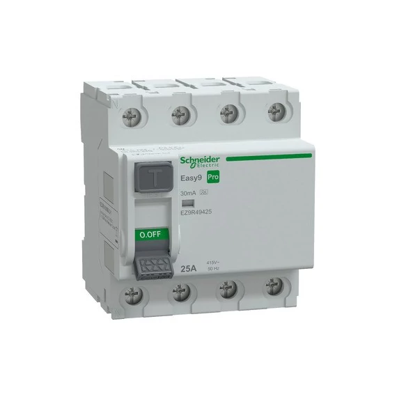 EASY9 PRO Áram-védőkapcsoló (Fi-relé) 4P 25A 30mA A-típus Schneider (EZ9R49425)