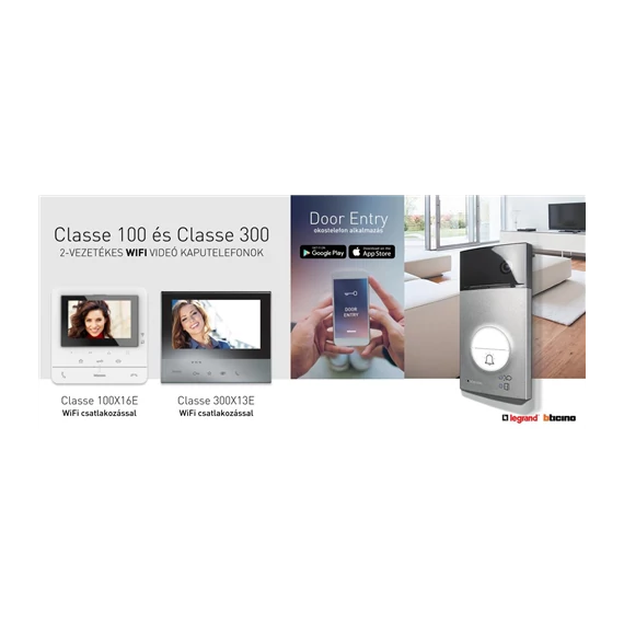 Kaputelefon szett Classe 300X13E Wi-Fi + Linea 3000 egylakásos, Wi-Fis beltéri egységgel Legrand 363911