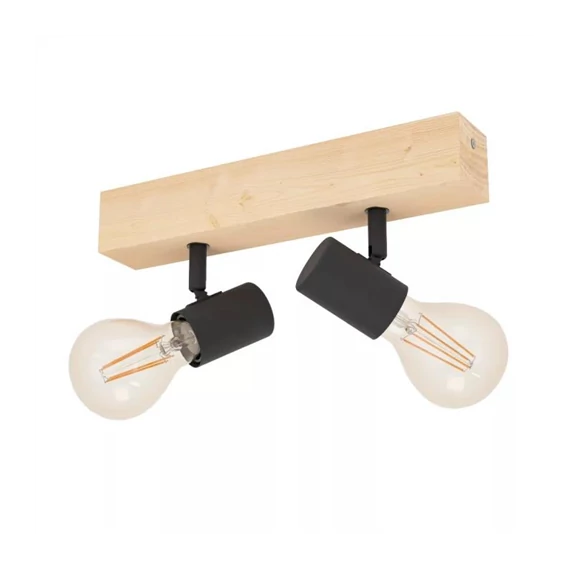 Fali/menny E27 2x60W tölgy/fekete Townshend (99478)