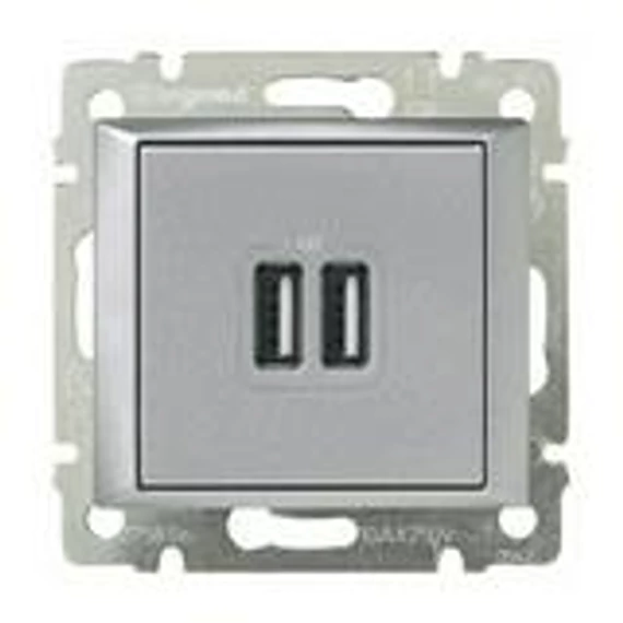 Valena 2xUSB töltő aljzat, 1500 mA, alumínium Legrand (770270)