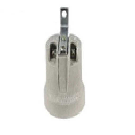 Porcelán foglalat E27 fémlemezzel T400 (016132)