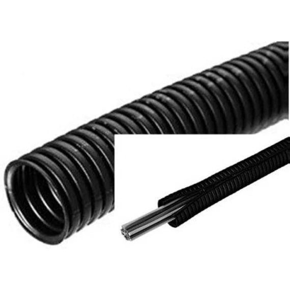 Gégecső hasított 12mm fekete/50m (FFPYL12)(908-00305)
