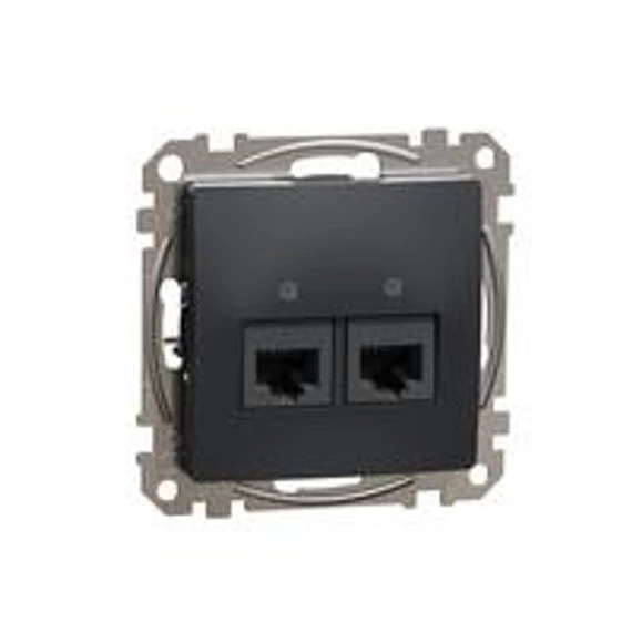 Új Sedna 2xRJ45 Cat5e UTP aljzat, antracit SDD114452 Schneider