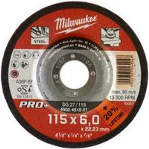 Milwaukee Csiszolókorong fémhez 115x6 Hajlított SG27 PRO+ (4932451501)
