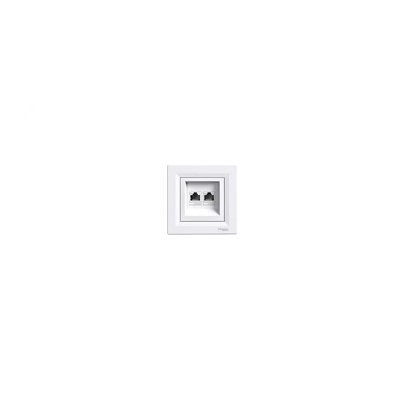 Asfora 2xRJ45 fehér Cat6 kerettel (EPH4800121)
