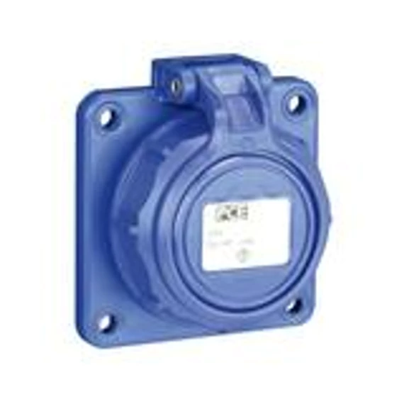 PCE Dugalj beépíthető 2P+E +csapófedél 16A 3P 250V műanyag 75x75mm kék egyenes csavaros Nautilus (PCE 20352-8b)