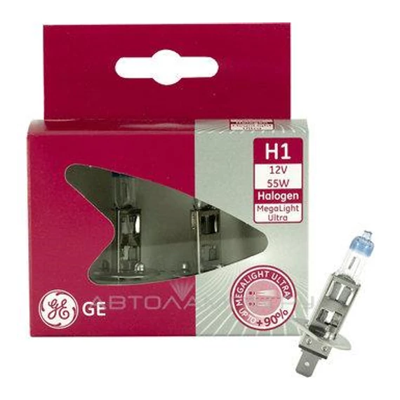 Autó izzó H1 12V, 55W GE Megalight Ultra +90 SV X2 2db/bliszt. (50310SXU-X2) 