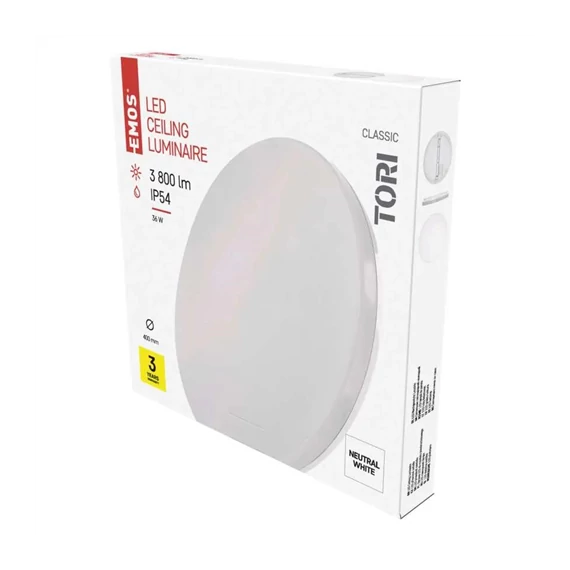LED mennyezeti lámpa 36W, 6800lm, NW, IP54 TORI (ZM4325)