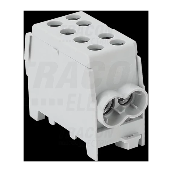 Főáramköri leágazó kapocs, sínre szerelhető, szürke 6-35mm2, max. 1000VAC, max.125A