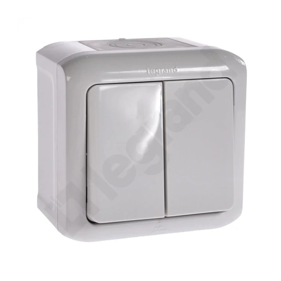 Forix 106+6 kettős váltó IP44 falkiv. szürke (782381)