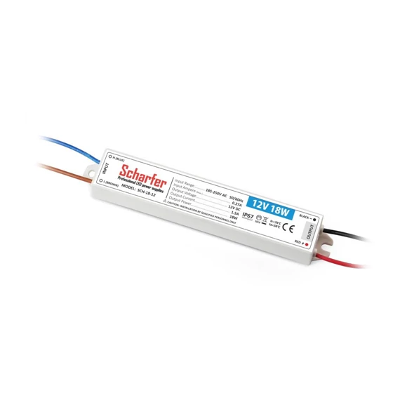 LED tápegység 18W 12V IP67 Scharfer (SCH-18-12)