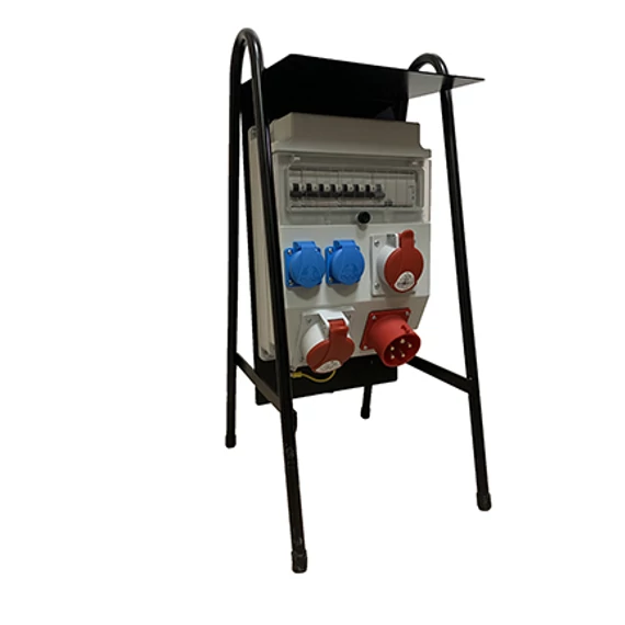 Felvonulási szekrény 5p32A betáp dugvilla+2x230V+1x5p16A+1x5p32A vezetékezve,védelemmel (EG7-6VKB)