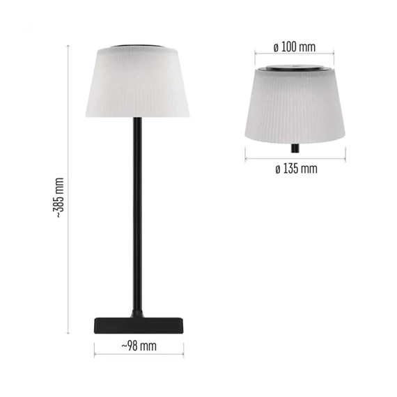 LED asztali lámpa Katy újratölthető fekete (Z7630B)