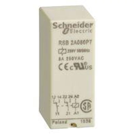 Relé nyák 230VAC 8A 2 morse (RSB2A080P7)