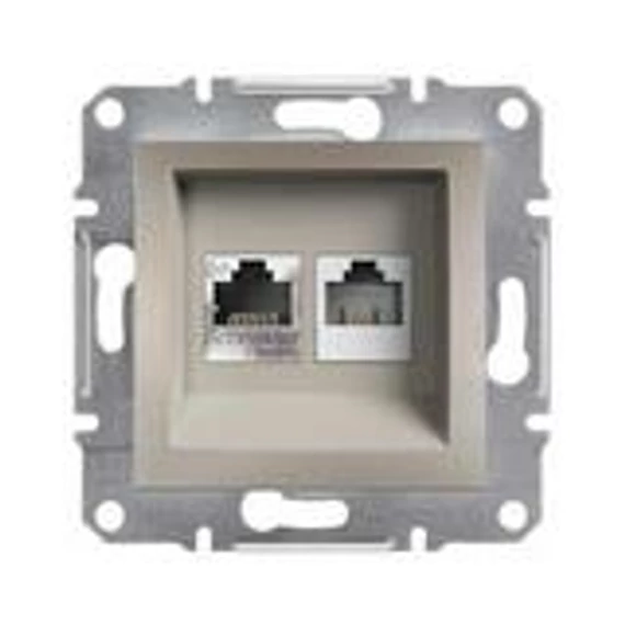 Asfora 1xRJ45 Cat5e UTP+RJ12 aljzat, kerettel bronz (EPH4900169)