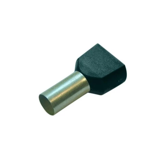 Haupa szig.érvéghüvely iker 2x1,5mm2 8mm fekete (270788)